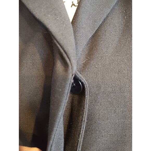 The Gap Black Wool Blend Stretch Long Trench Coat Lightweight Size Small Career - Picture 2 of 4